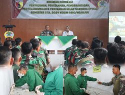 P4GN || Putus Peredaran Narkoba Kodim 0810/Nganjuk Gelar Tes Urine dan Sosialisasi Secara Rutin