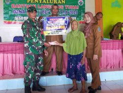 Selalu Siap Bantu Pemerintahan Desa, Babinsa Koramil Ngluyu Dampingi Penyaluran Bantuan Langsung Tunai Dana Desa.