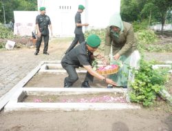 Kodim Nganjuk Mengadakan Upacara dan Tabur Bunga Peringati HJK TNI AD Tahun 2024 .