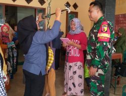 Babinsa Dampingan Imunisasi Balita Bersama Bidan Desa Di Wilayah Binaan