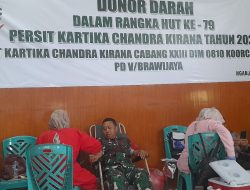 Babinsa Turut Serta Dalam Donor Darah Memperingati Hut Ke-79 Persit Kartika Chandra Kirana Tahun 2025