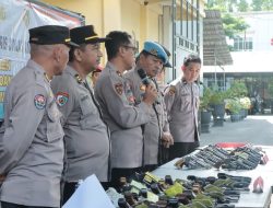 Kontrol Ketat, Polres Nganjuk Gelar Pemeriksaan Berkala Senjata Api