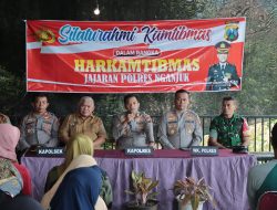 Perkenalkan Tagline “Mudik Aman, Keluarga Nyaman”, Kapolres Nganjuk Silaturahmi Kamtibmas di Sawahan