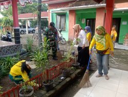 Dalam Rangka Hari Jadi Kab Nganjuk Ke 1088 Babinsa Tumbuhkan Semangat Gotong Royong Bersama Warga Binaan