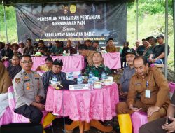 Dandim Nganjuk Ikuti Vicon Peresmian Pengairan Pertanian Dan Penanaman Padi Oleh Kasad