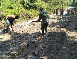 Kebersamaan TNI dan Rakyat dalam TMMD ke-124 Kodim 0810 Nganjuk