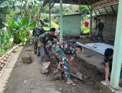 Satgas TMMD ke-124 Kodim 0810/Nganjuk Sudah mulai kebut pembangunan Rutilahu Di Desa Sumbermiri kec.lengkong Kab.Nganjuk.
