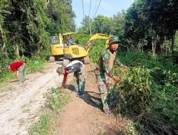 Pembuatan Badan Jalan Penghubung oleh Satgas TMMD ke 124 Terus Dikerjakan