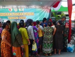 Antusiasme Warga Sambut TMMD Ke-124 Kodim Nganjuk, Stand Pangan Murah Diserbu Pembeli