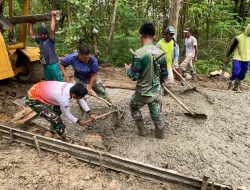 TMMD 124 Nganjuk Ciptakan Kebersamaan TNI Dengan Warga Sumbermiri.
