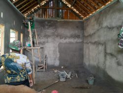 Hari Minggu Anggota Satgas TMMD 124 Kodim Nganjuk Tetap Semangat Bekerja