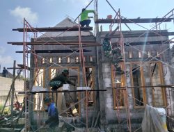 Pengerjaan RTLH TMMD 124 Kodim Nganjuk Milik Bapak R.Widodo Sudah 50 Persen