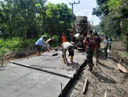 Pengecoran Jalan TMMD 124 Kodim Nganjuk Terus Di Kebut