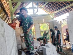 Satgas TMMD Ke 124 Kodim 0810/Nganjuk Mulai Naikkan Dinding RTLH