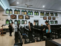 Pengamanan Ketat Misa Kenaikan Yesus Kristus, Polres Nganjuk Lakukan Pengamanan dan Sterilisasi Gereja