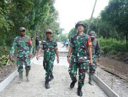Komandan Kodim Nganjuk Meninjau  Progres sasaran Fisik dalam TMMD 124 Tahun 2025