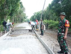 Dandim Nganjuk Tinjau Betonisasi Jalan TMMD 124 Di Sumbermiri