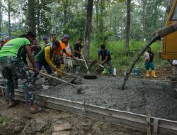 Sepekan Jelang Penutupan TMMD, Semangat Anggota Satgas Makin Bergelora.