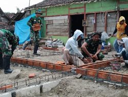 TMMD Sasaran Rumah Tidak Layak Huni (RTLH) Mulai Dibongkar Satgas TMMD 124 Kodim Nganjuk