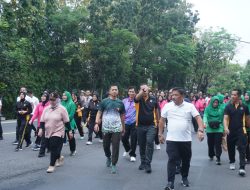 Meriah HUT Bhayangkara Ke 79, Kodim 0810/Nganjuk Bersinergi Olah Raga Dengan Polres Nganjuk