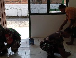 Koramil 0810/06 Kertosono Bantu Renovasi Rumah Warga Kurang Mampur yang hidup sebatangkara
