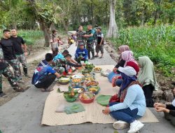 Warga Desa Gelar Syukuran Atas Selesainya Pembangunan Jalan  TMMD 124 Kodim Nganjuk