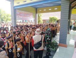 Bati Wanwil Koramil 0810/15 Rejoso Dampingi Kegiatan Napak Tilas/Pengembaraan Pramuka Tahun 2025 Tingkat SD/MI Se Kecamatan Rejoso