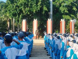 Komandan Koramil 0810/01 Nganjuk Aktif Memberikan Wasbang Dan PeLatihan PBB di Sekolah Wilayah Binaan.