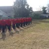 Babinsa Koramil0810/04 Berbek Tanamkan Disiplin Latih PBB SMAN 1 Berbek Di Stadion Berbek Kecamatan Berbek Kabupaten Nganjuk