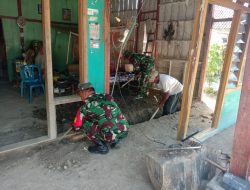 Babinsa Koramil 0810/20 Ngluyu Bantu Pembangunan Rumah RTLH di Desa Sugihwaras