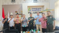 DANDIM 0810/NGANJUK KUNJUNGI PABRIK GULA LESTARI, SILATURAHMI DAN KOORDINASI KETAHANAN GULA NASIONAL