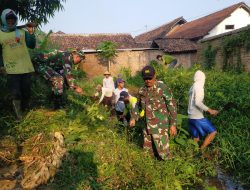 Sambut HUT RI ke-80, Koramil Kertosono Bersama Warga Gelar Kerja Bakti