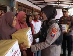Polwan Polres Nganjuk Rayakan Hari Jadi ke-77 dengan Bansos 80 Paket Sembako