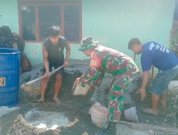 Babinsa Sawahan Ajak Warga Gotong Royong Lewat Kerja Bakti