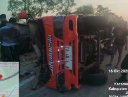 Elf Terguling di Tol Jombang–Mojokerto, 20 Penumpang Asal Madura Luka-Luka