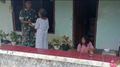 Babinsa Koramil 0810/01 Nganjuk Gelar Bakti Sosial Bantu Warga Kurang Mampu