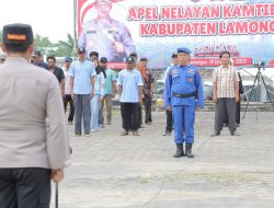 Perkuat Sinergi Pesisir, Polres Lamongan Gelar Apel Nelayan Kamtibmas di Sedayulawas
