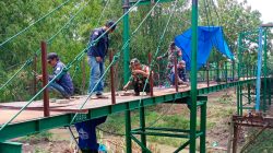 Masuki Tahap Akhir, Kodim 0810/Nganjuk Kebumikan Semangat Kemanunggalan Lewat Pembangunan Jembatan