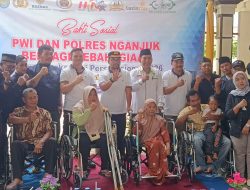 Berbagi Kebahagiaan di HPN 2026, PWI & Polres Nganjuk Hadir untuk Disabilitas