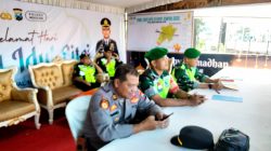 TNI–Polri Bersinergi Amankan Arus Mudik Lebaran, Anggota Koramil 0810/19 Jatikalen Siaga di Pos PAM Kertosono