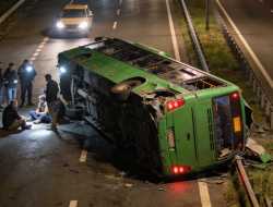 Bus Restu Terguling di Tol Jombang, 1 Tewas dan 11 Luka Berat